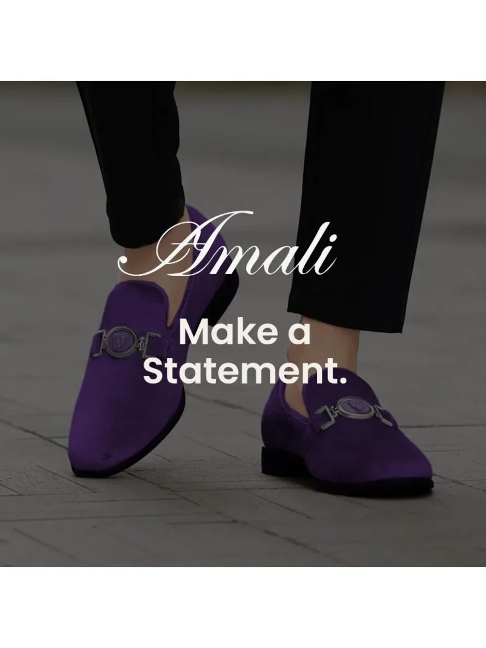 Amali Men's Lavender Velvet Loafer Lion Head Buckle Slip On Smoking Tuxedo Shoes